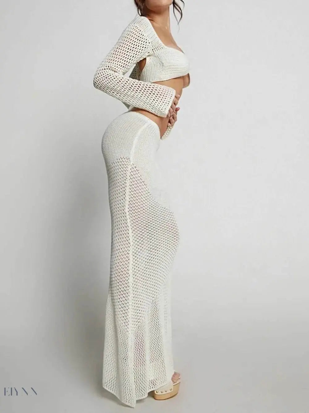 Long Sleeve Cover Up Set - Stylish Knitwear - EBYNN