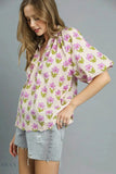 Umgee Floral Print Blouse with Puff Sleeves – Stylish Chic Top for Every Occasion - EBYNN