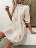 Striped Half Sleeve Dress.
