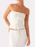 Tie Front Tube Top and Maxi Skirt Set.
