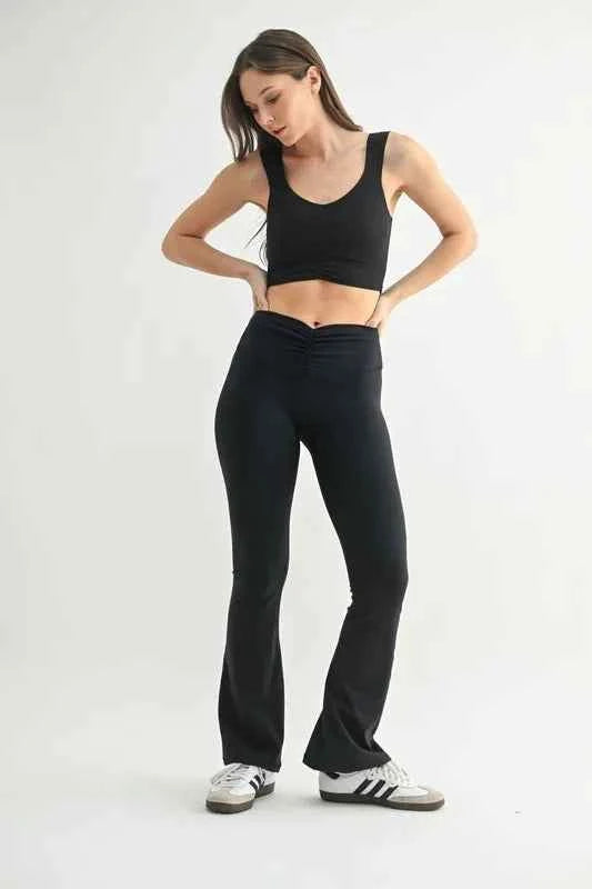 MONO B Ruched Front Active Tank Top.