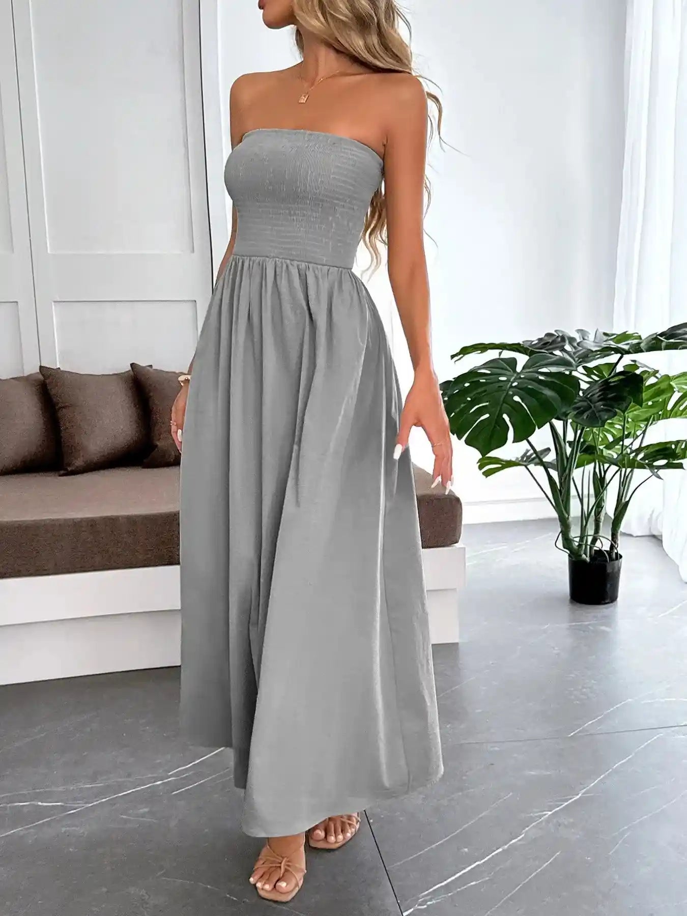 Smocked Tube Maxi Dress.