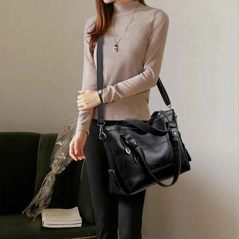 PU Leather Medium Handbag.