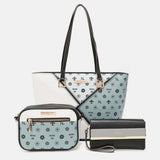 Nicole Lee USA 3-Piece Color Block Handbag Set.
