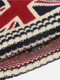 US Flag Knit Hat with Roll Rim.