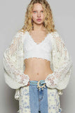 Bohemian Crochet Open-Front Cardigan.