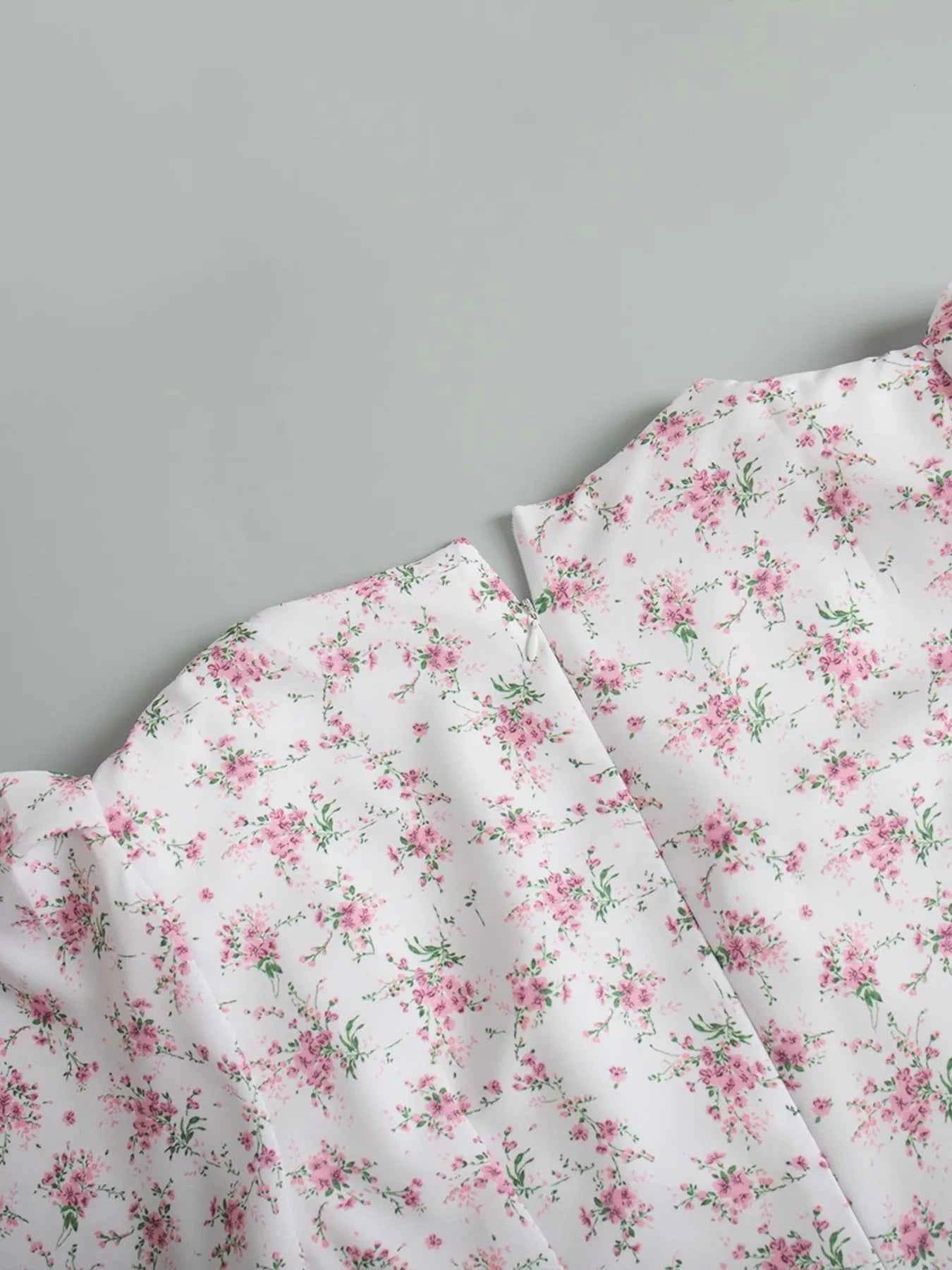 Floral Print Short Sleeve Dress.