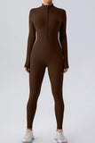 Half Zip Mock Neck Active Jumpsuit.