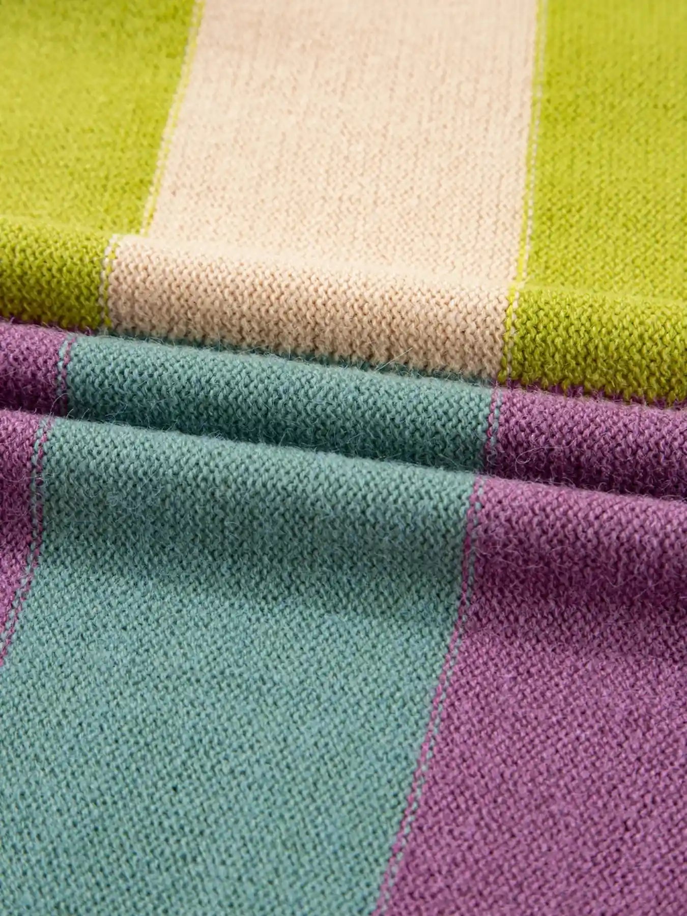 Stripe Drop Shoulder Ribbed Edge Sweater.