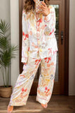 Bow Print Long Sleeve Top and Pants Lounge Set.