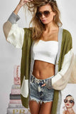 BiBi Color Block Oversized Sweater Cardigan.