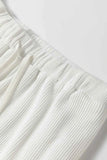 Round Neck Long Sleeve Top and Drawstring Pants Lounge Set.