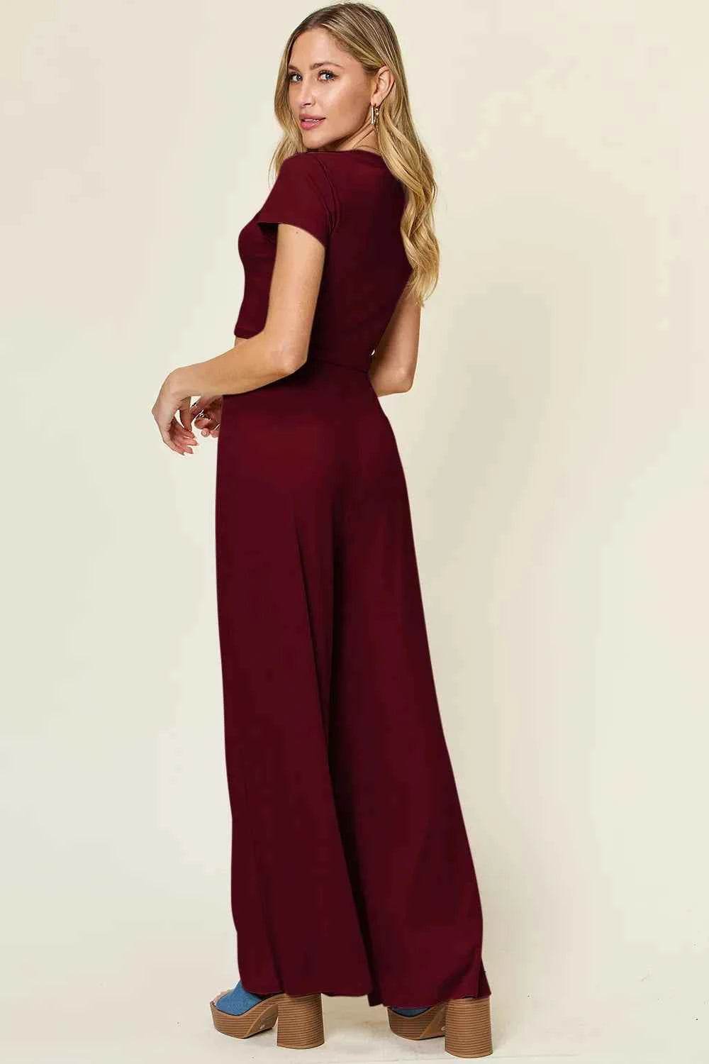 Double Take Top and Pants Set for Effortless Style and Comfort - EBYNN