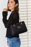 David Jones Quilted PU Leather Handbag.