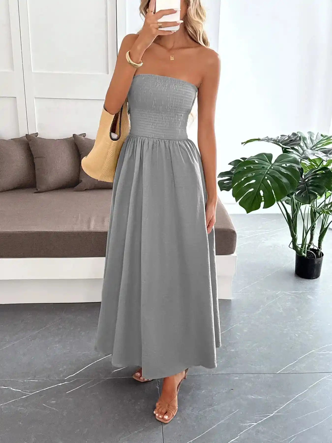 Smocked Tube Maxi Dress.