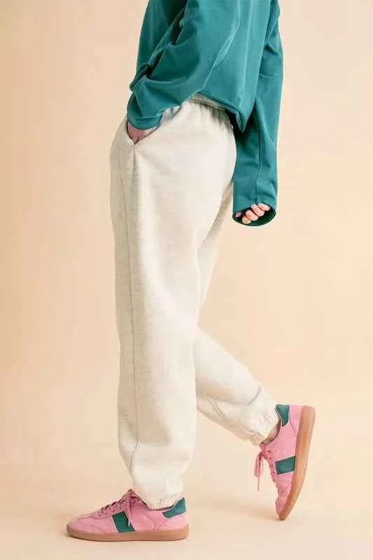 Aemi+Co Drawstring Elastic Waist Joggers.