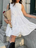 Tiered Sleeveless Summer Mini Dress.