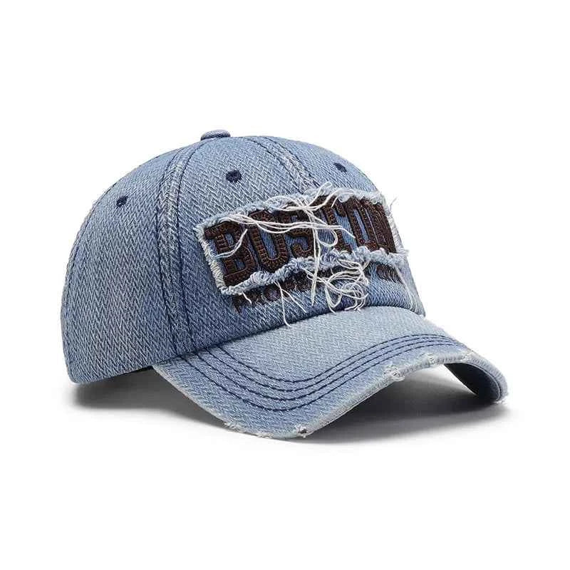 Adjustable Cotton Baseball Cap with Letter Design.