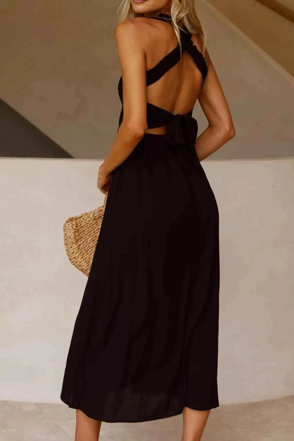 Crisscross Smocked Wide Strap Dress.