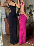 Backless Bow-Tie Back Maxi Dress.