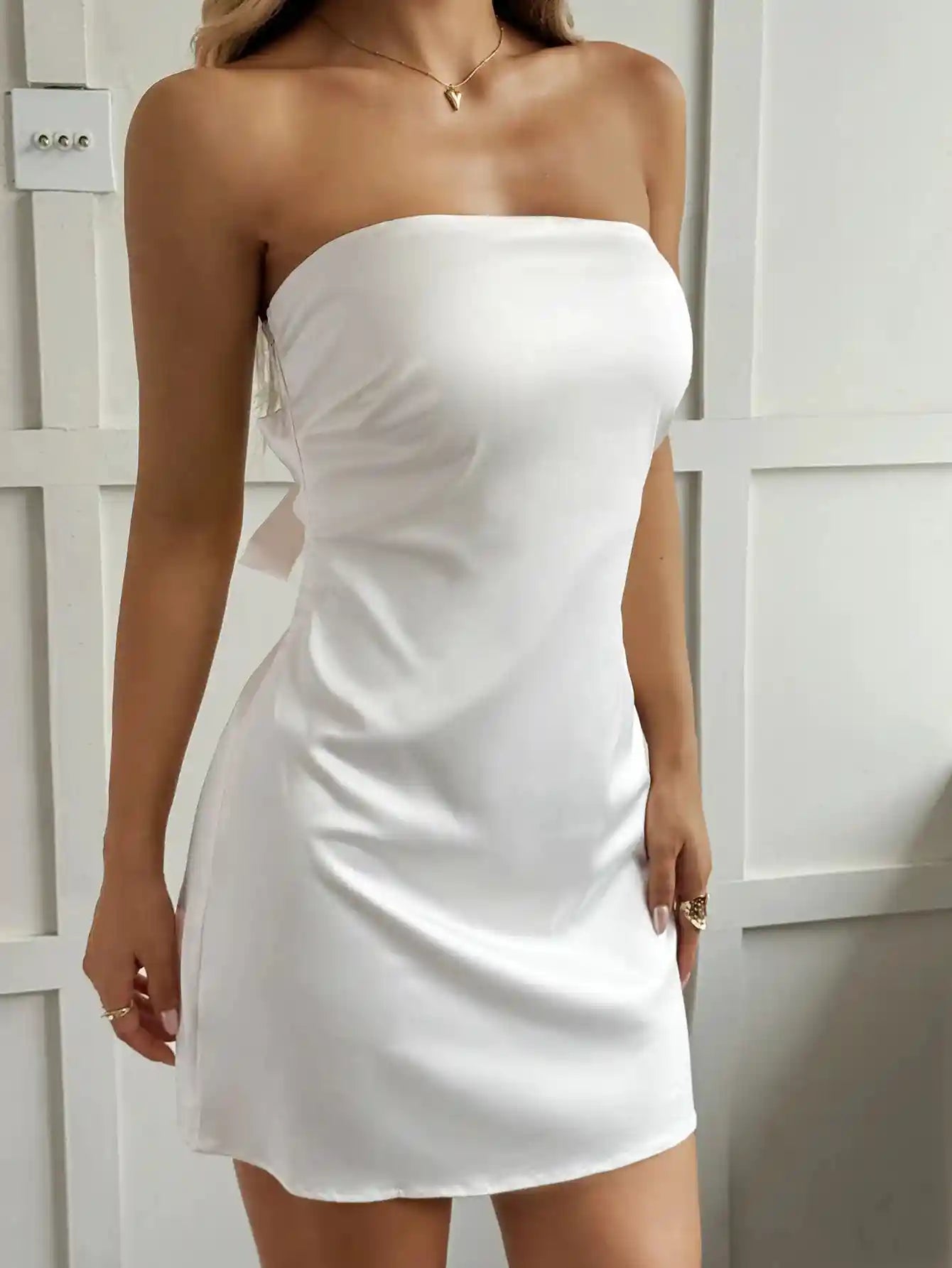 Tie Back Tube Mini Dress.