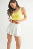 MONO B Ruched Front Active Tank Top.