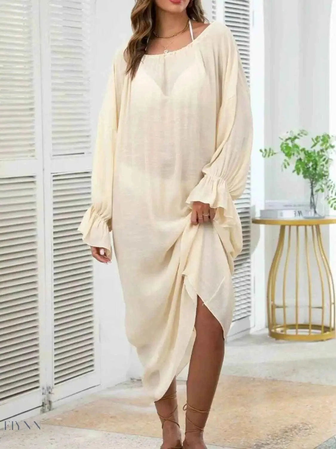 Backless Beach Cover Up Dress - Lightweight Stylish and Perfect for Summer Fun - EBYNN