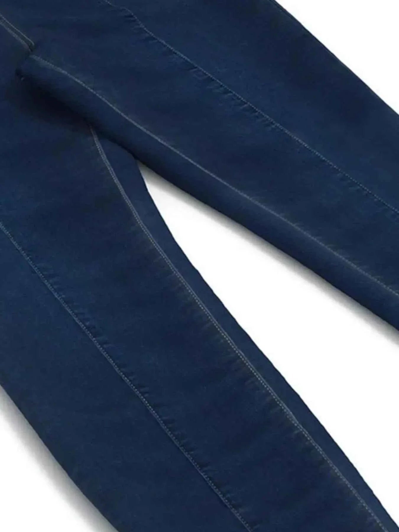 Full Size High-Waisted Double-Breasted Skinny Jeans Plus Size.