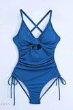 Cutout One-Piece Swimsuit with Adjustable Sides - EBYNN