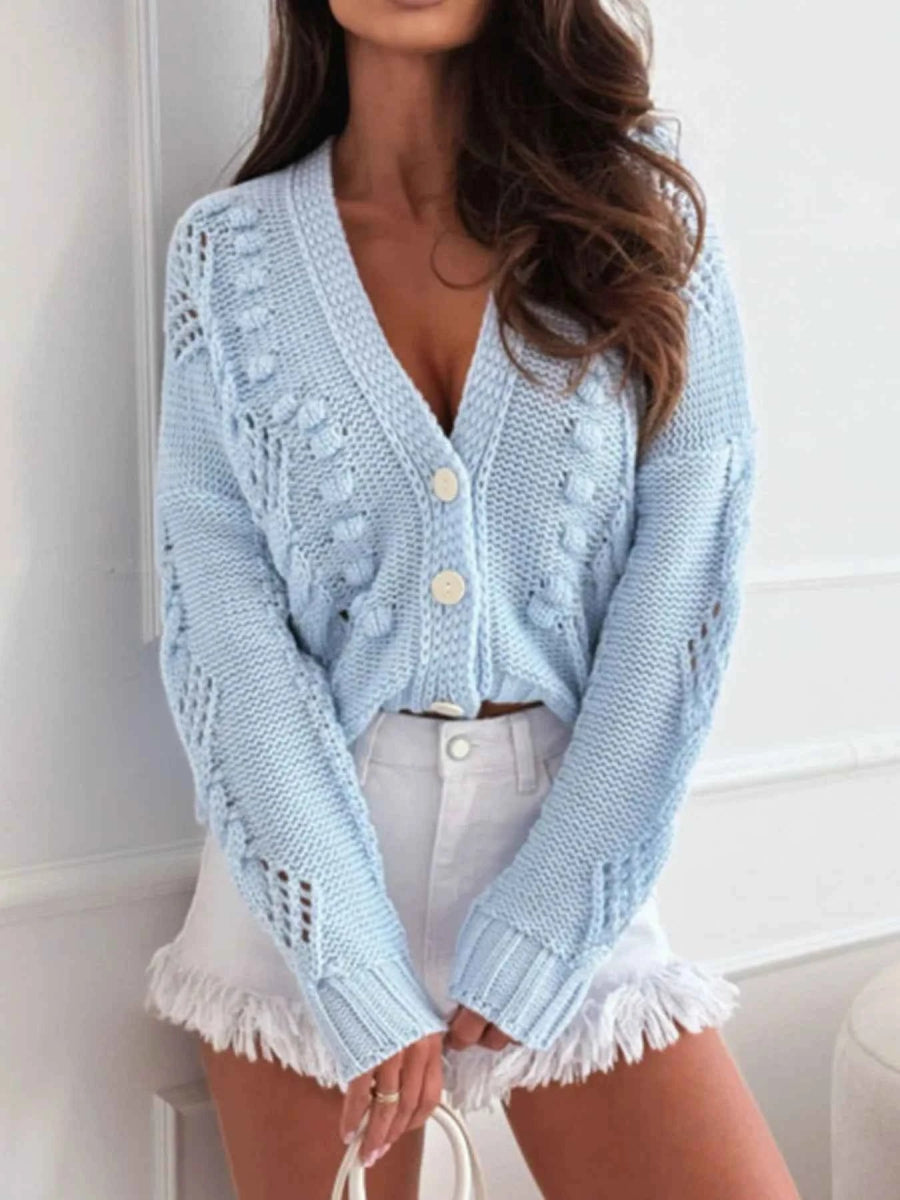 Button Up V-Neck Cardigan.