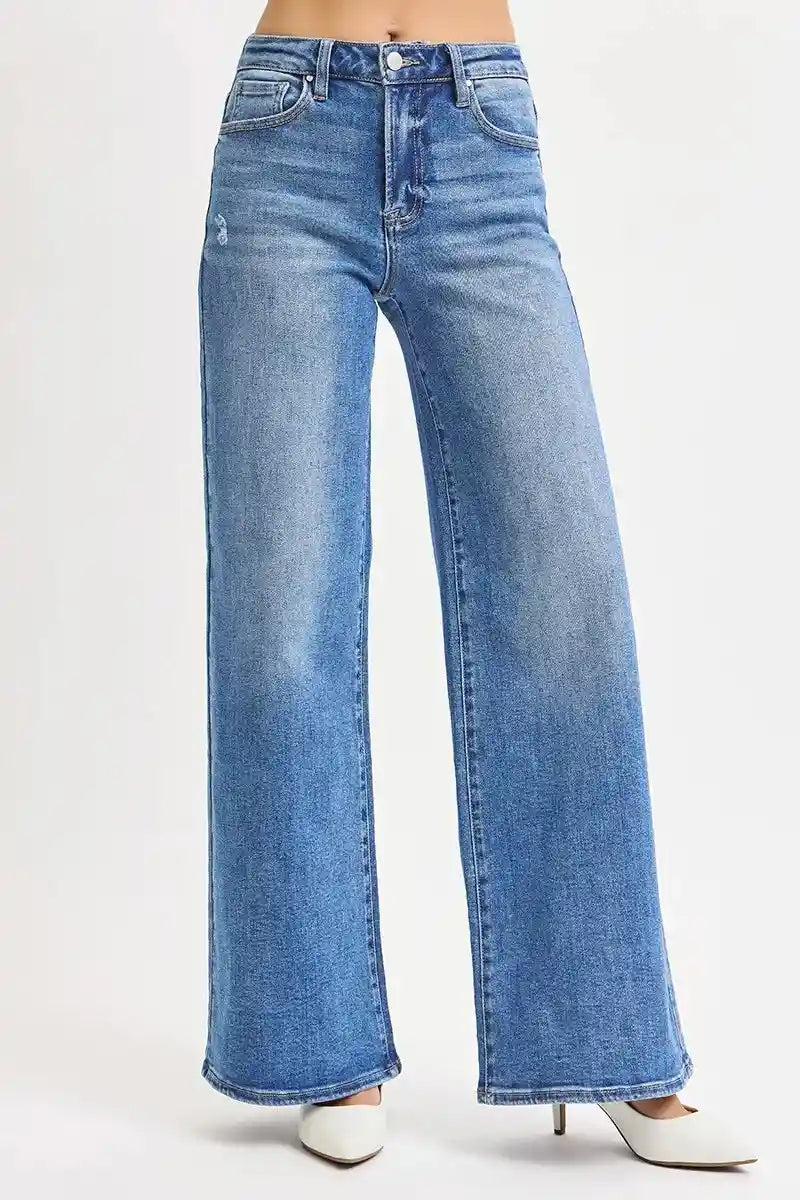 RISEN Full Size High Rise Wide Leg Jeans Plus Size.