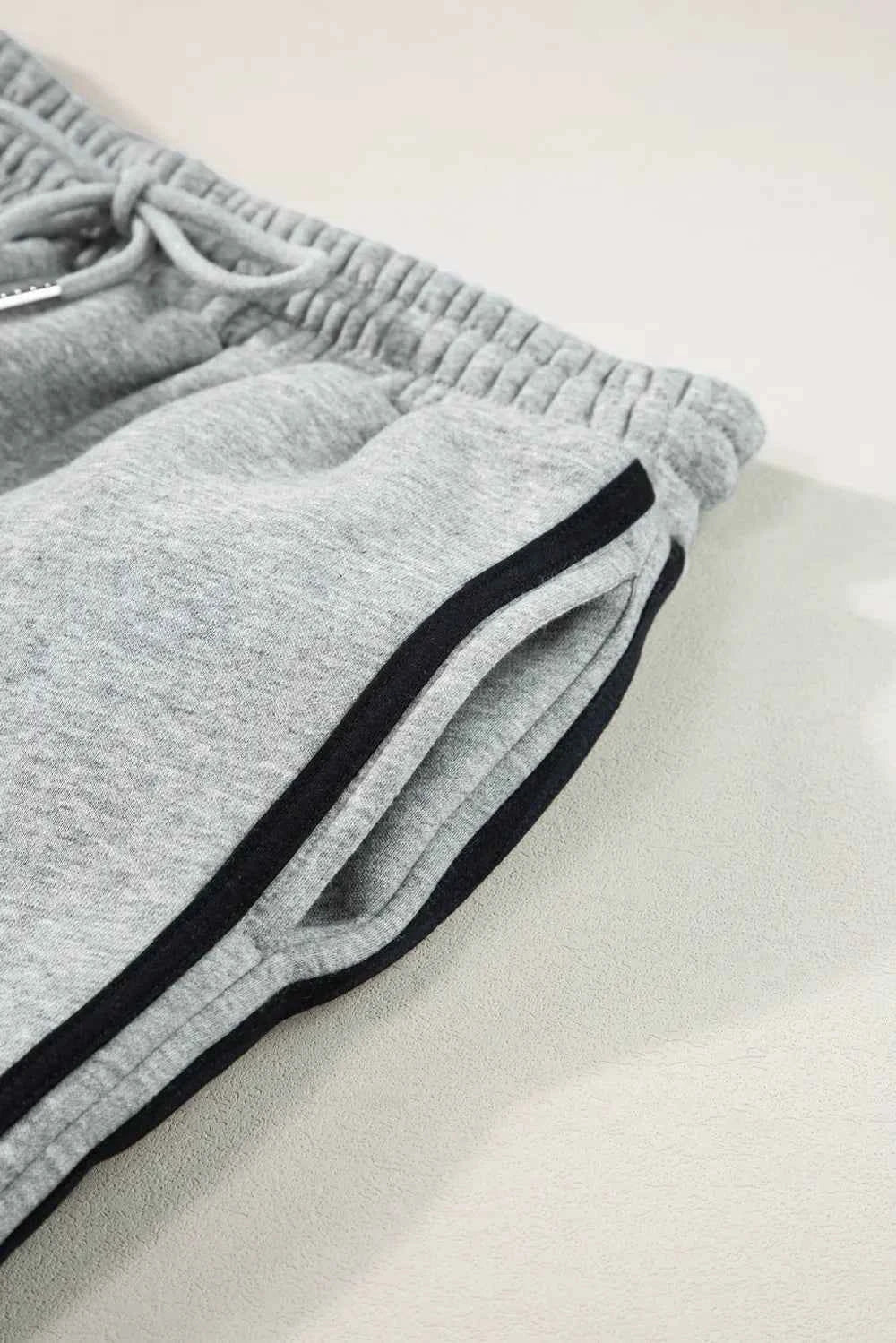 Side Striped Round Neck Active Set - Top & Pants.