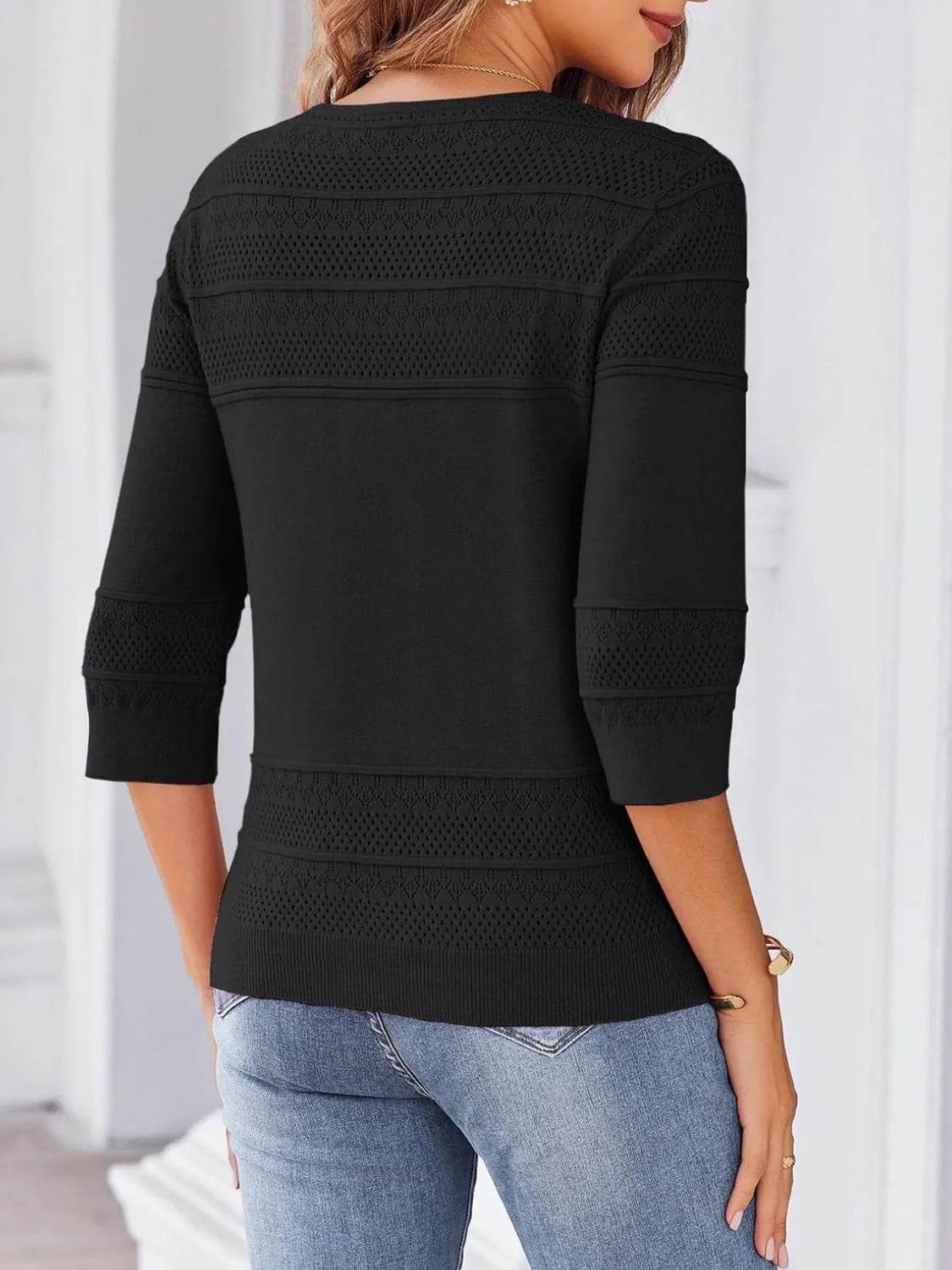 Button Up 3/4 Sleeve Cardigan.