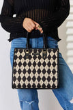 David Jones Argyle Pattern PU Leather Handbag.