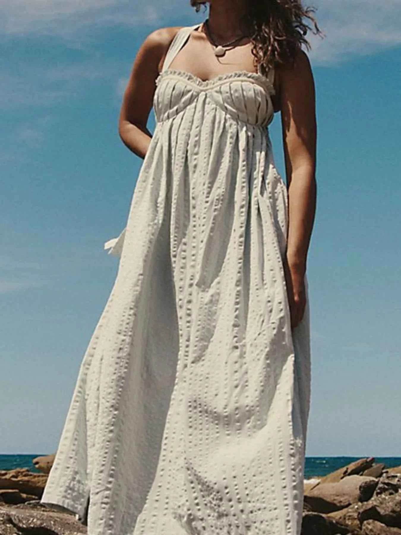 Sweetheart Neck Midi Dress.