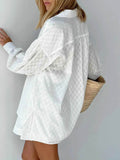 Textured Button-Up Shirt and Shorts Set - EBYNN