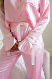 Collared Neck Long Sleeve Top and Pants Lounge Set.