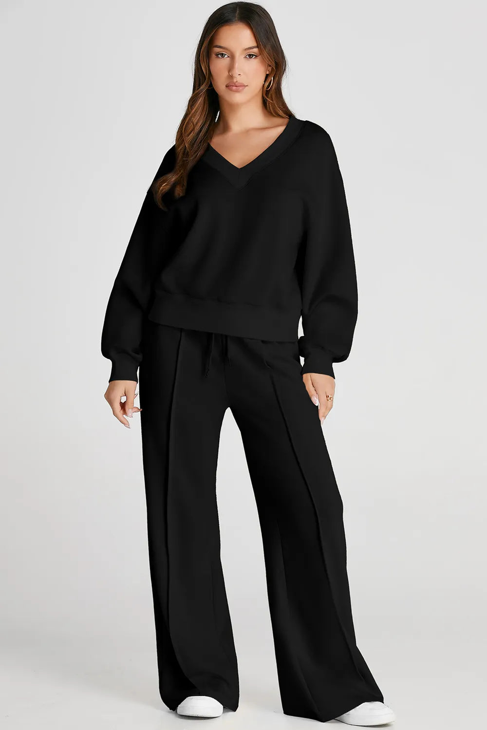V-Neck Long Sleeve Active Set with Pants.