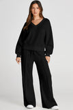 V-Neck Long Sleeve Active Set with Pants.