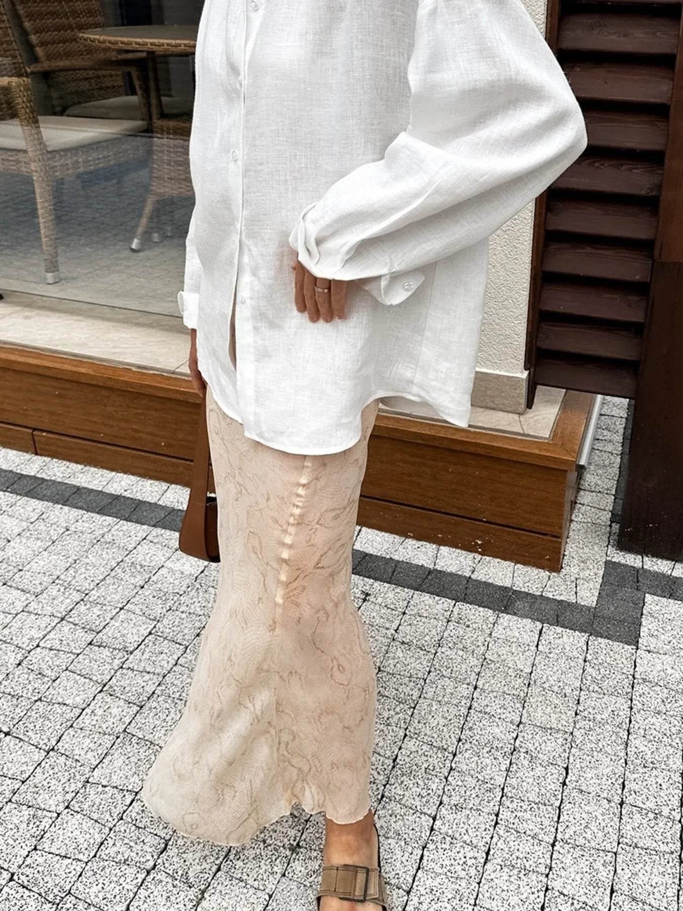 Casual Oversized Shirt - Button-Up Long Sleeve Style for Effortless Comfort - EBYNN