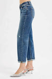 RISEN Plus Size Low Rise Crop Boyfriend Jeans.