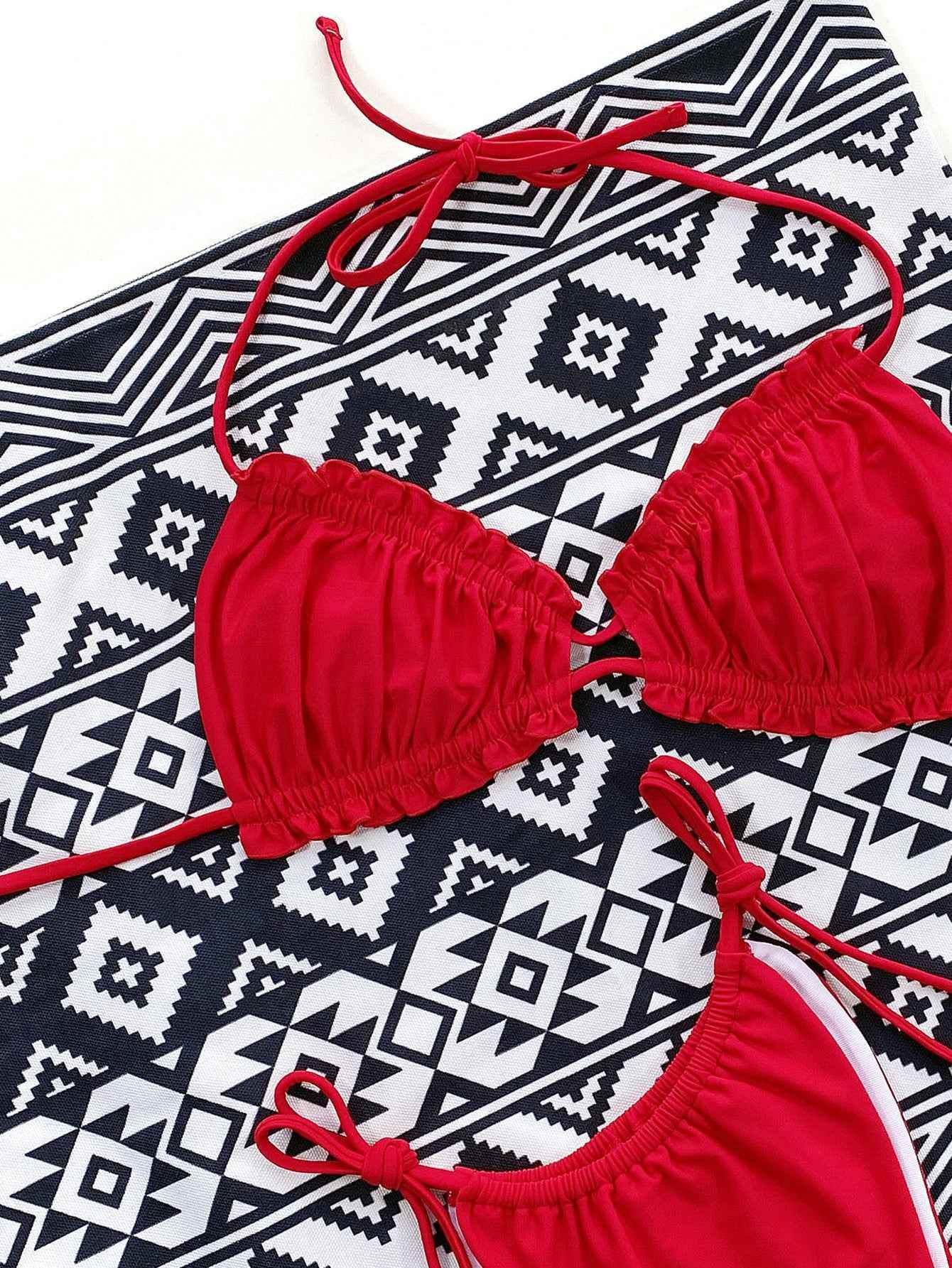 Frill Trill Halter Neck Bikini Set.