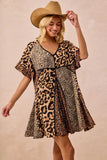 Leopard Print Dress: Mix and Match Short Sleeve Style - EBYNN