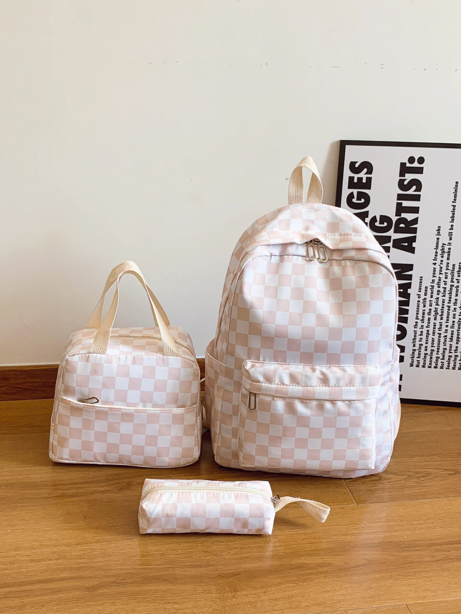 Checkered Pattern 3-Piece Bag Set.