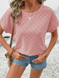 Checkered Round Neck T-Shirt for Stylish Comfort - EBYNN
