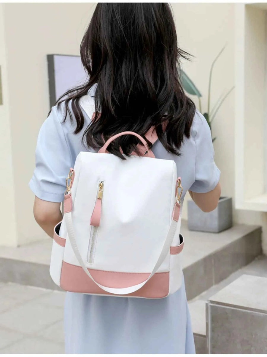 Color Block Convertible Backpack.