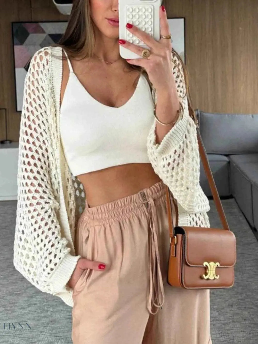 Hollow Out Cardigan - Stylish & Breathable Cover Up for Every Occasion - EBYNN