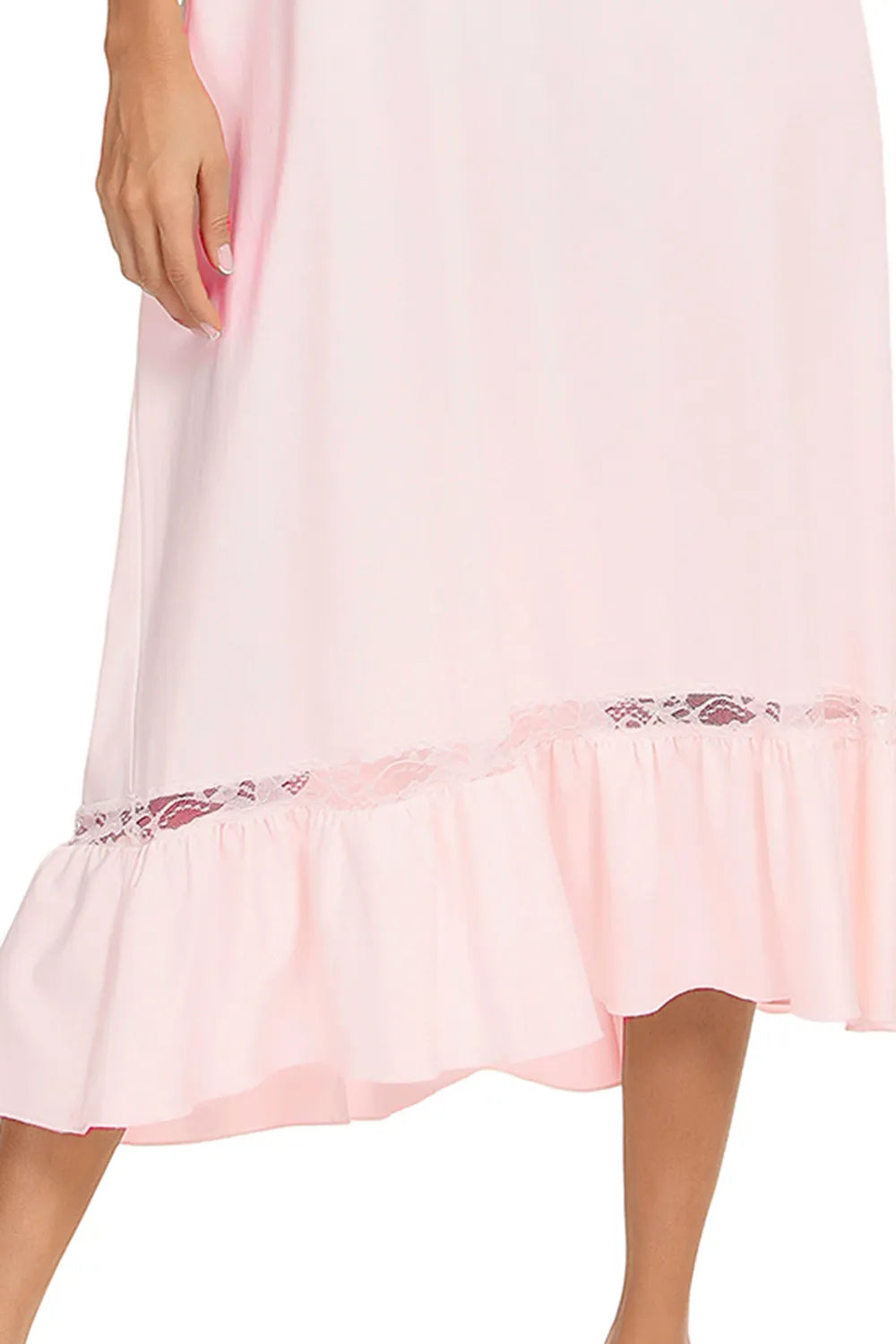 Lace Detail Short Sleeve Lounge Dress.