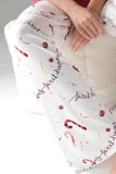 Round Neck Long Sleeve Top and Printed Pants Lounge Set.