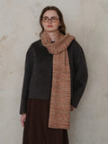 Striped Detail Knit Scarf.